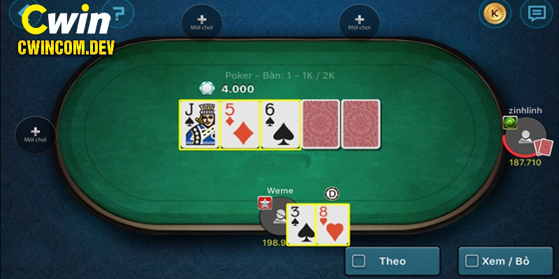 Cách chơi Poker ở vòng Flop